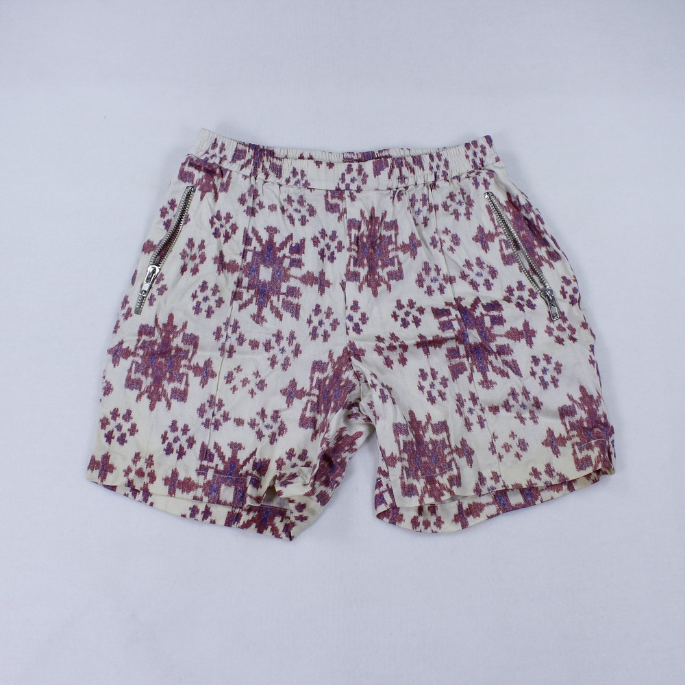 Baja East Printed Viscose Women's Shorts Size 2 Ikat Geometric Pockets